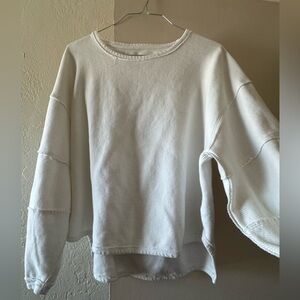 We The Free White Textured Boxy Pullover
